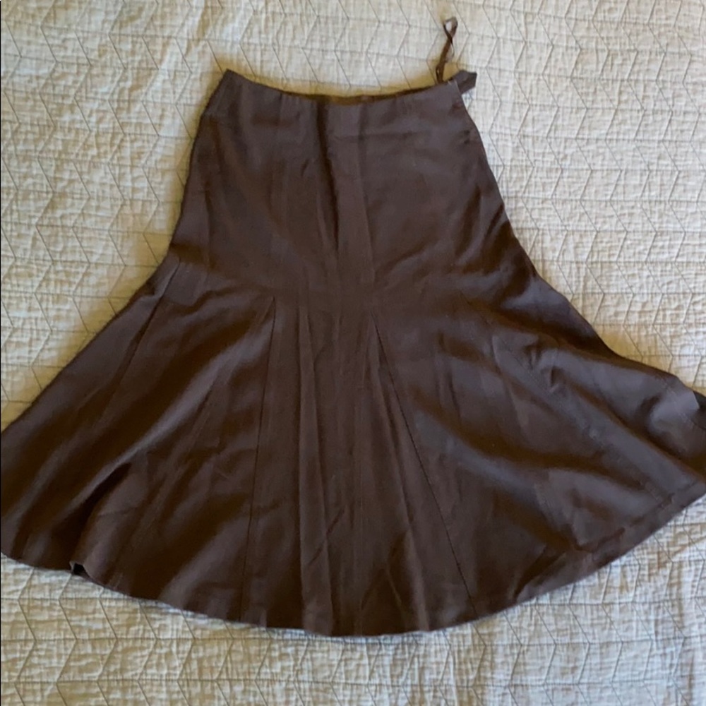 Dark brown pleated skirt